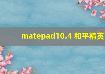 matepad10.4 和平精英